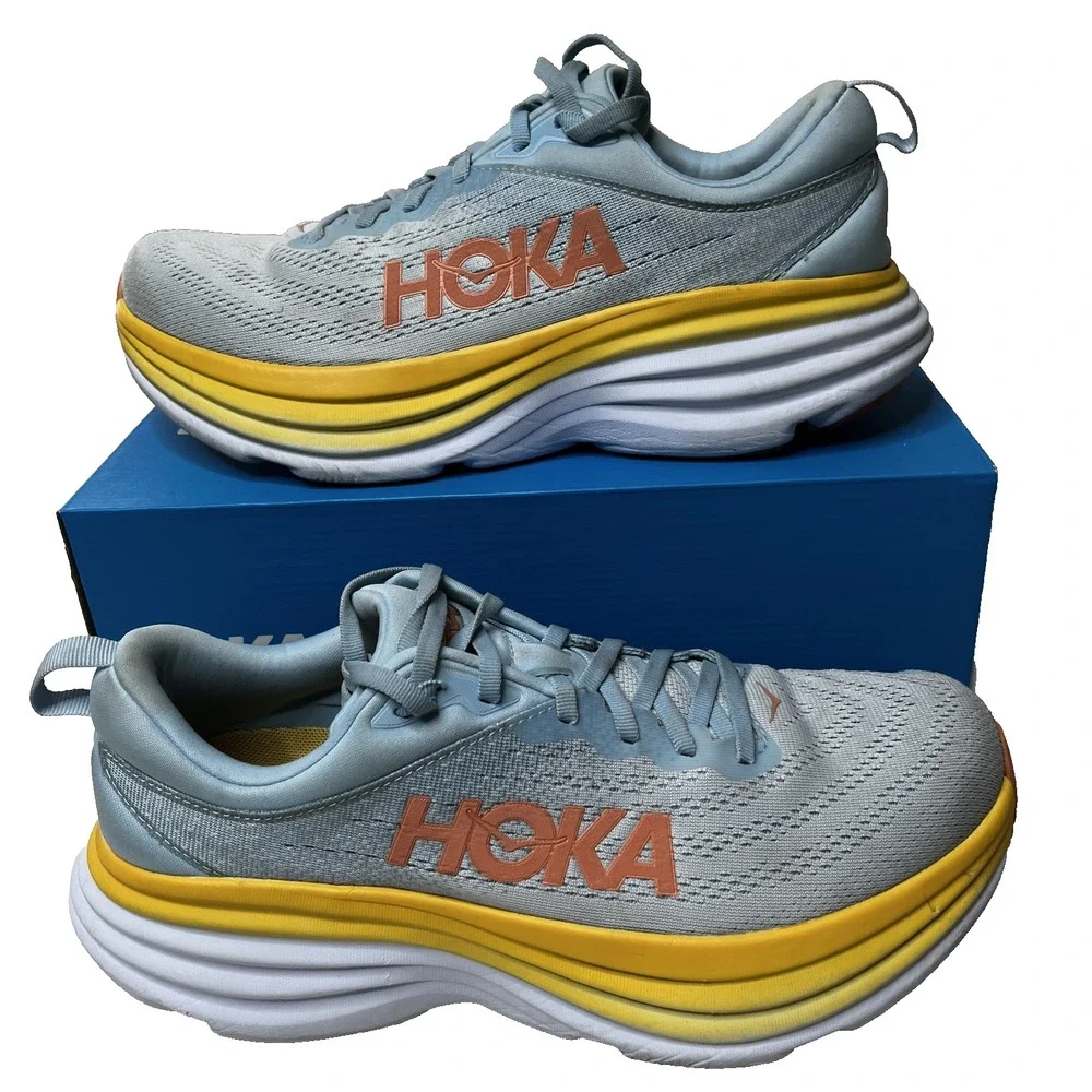 HOKA Bondi 8 Shoes Womens 11B / Men's 10B Cushioned Running Walking Trainers - Picture 3 of 15